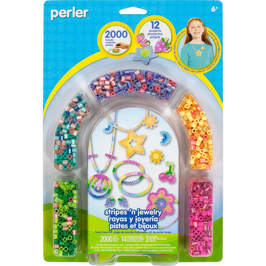 Perler Stripes n' Jewelry Fused Bead Kit