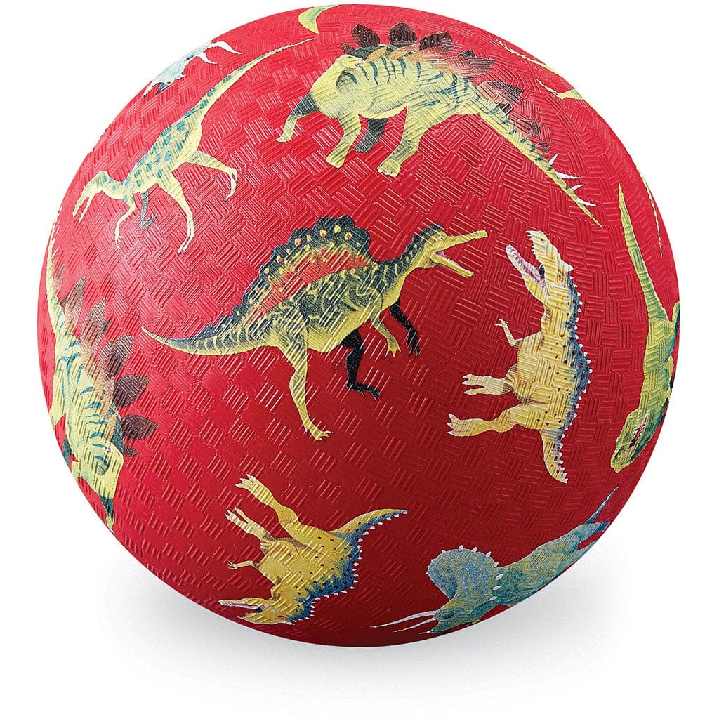 7 Playground Ball - Dinosaurs Red