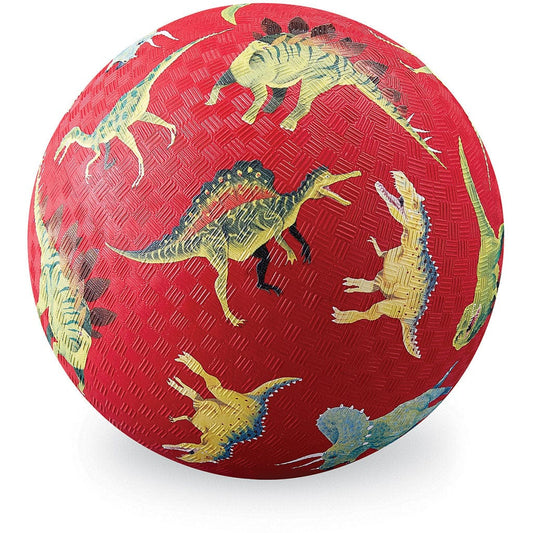 7 Playground Ball - Dinosaurs Red