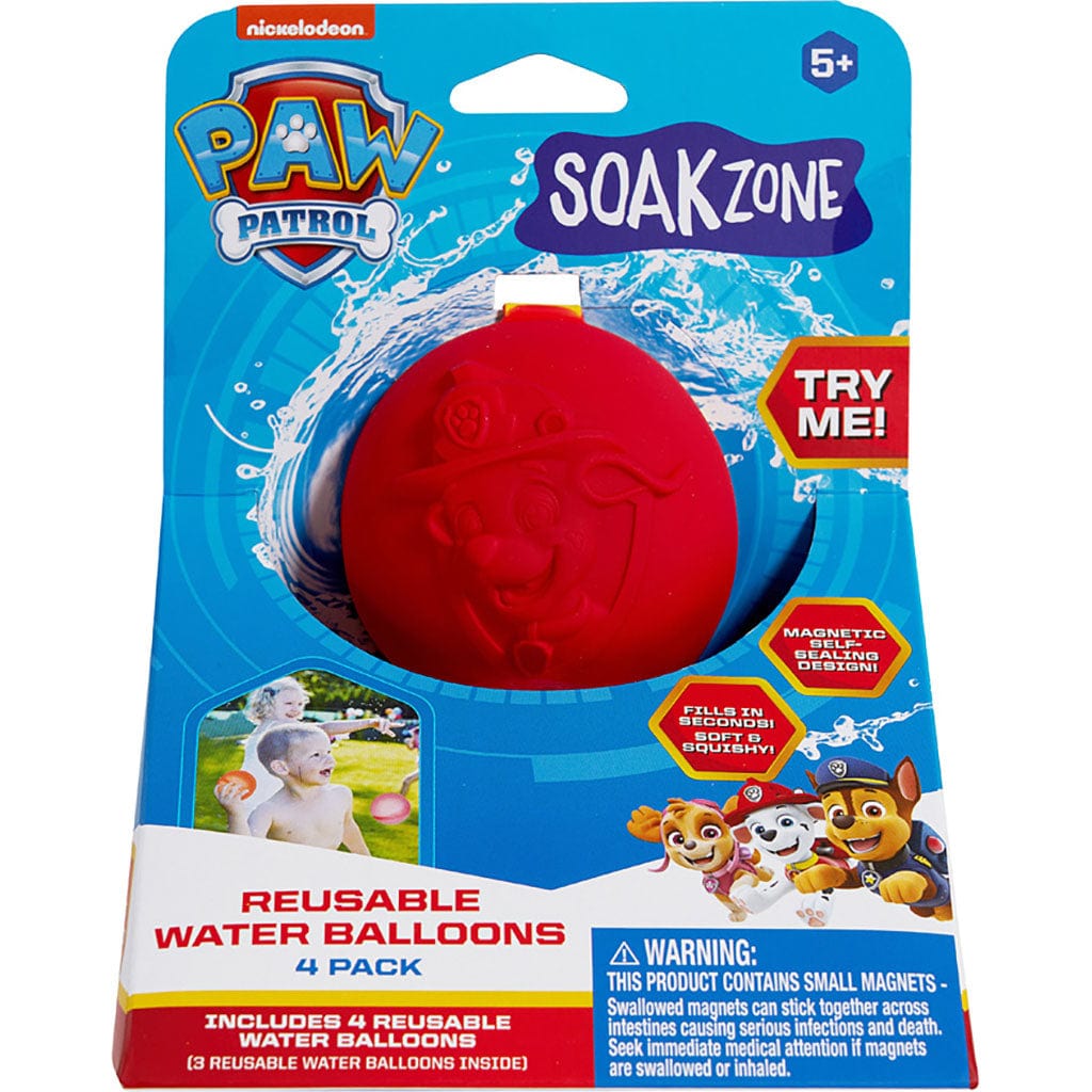 Soak Zone Bluey & Paw Patrol Reusable Water Balloons 4 pk